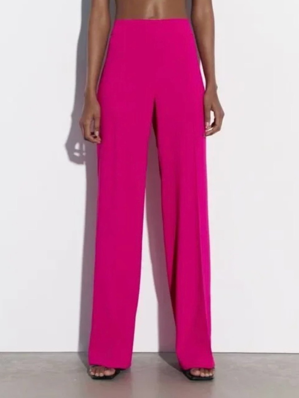 ZARA Hot Pink Wide-Leg Pants